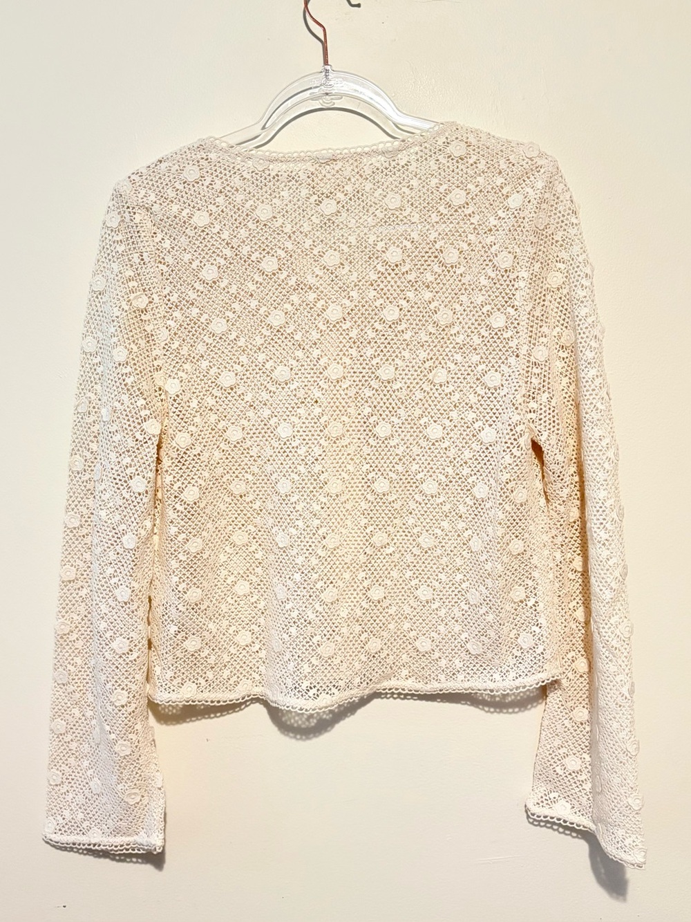 Sezane Nora guipure crochet lace button front shirt - Picture 6 of 8